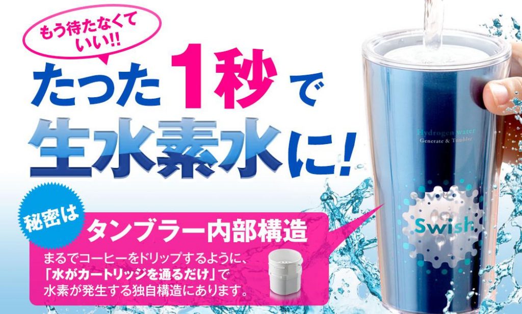 水素水タンブラー スウィッシュ(swish)でお手軽水素水